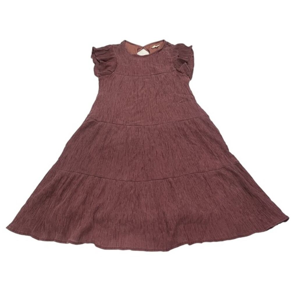 Altar'd State Smocked Flirty Flowy Tiered Ruffle Sleeve Short Mini Dress Size M